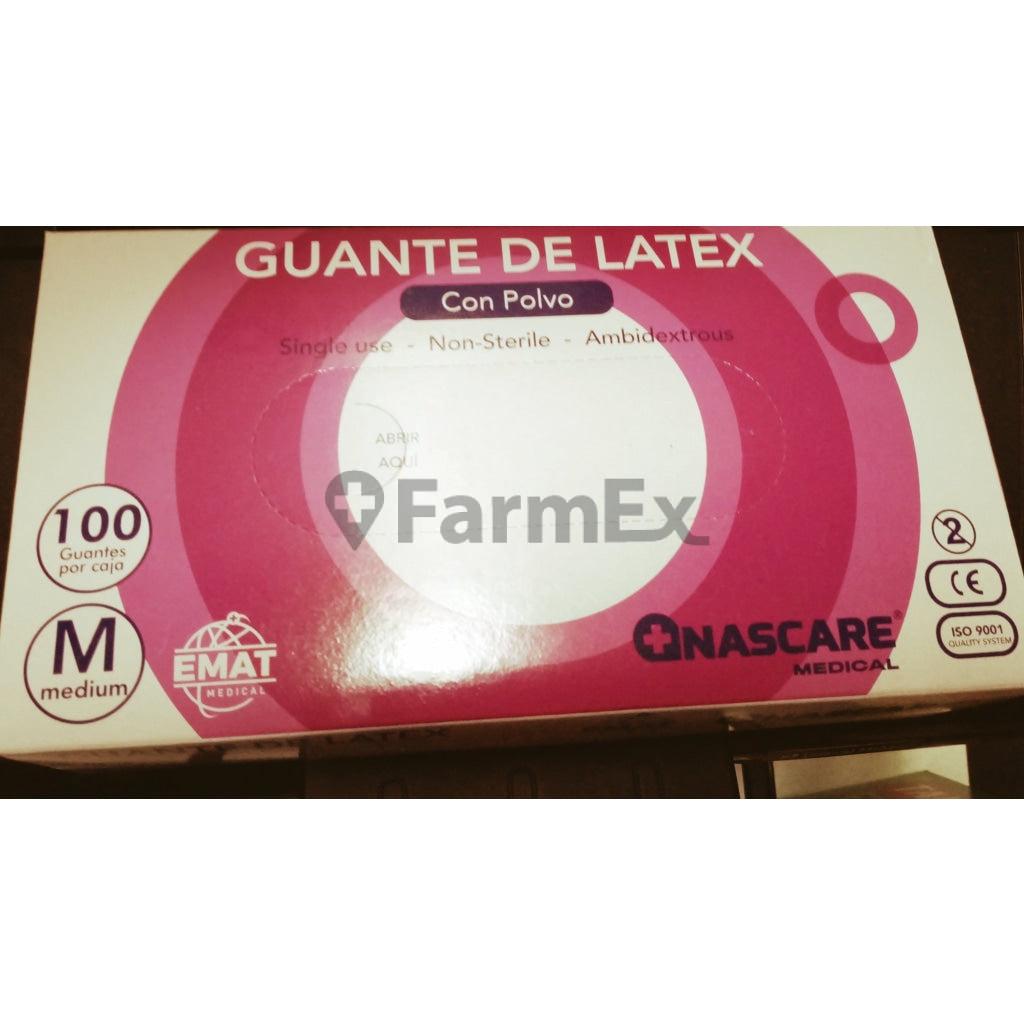 Guantes de Latex x 100 Talla M (Con polvo) Farmex